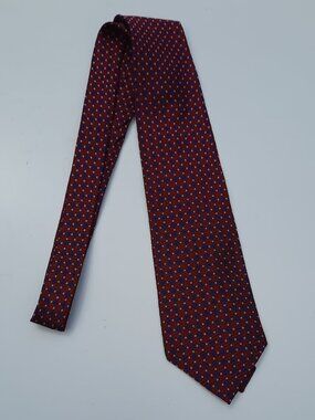 Tommy Hilfiger Men's Red and Blue Necktie 100% Silk